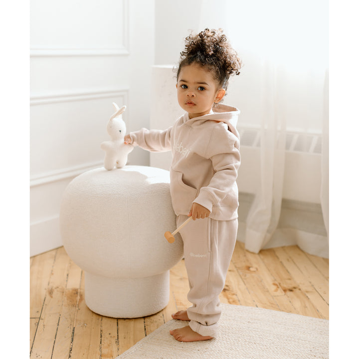 Unisex Hoodie And Sweatpant Fleece Set - Dusty Rose