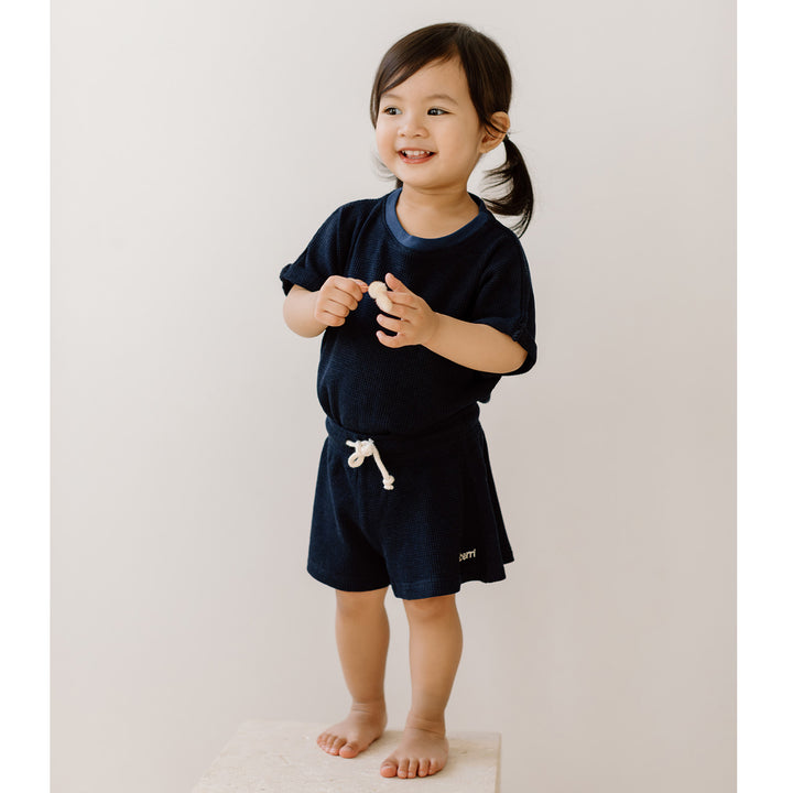 Waffle Seamless Top - Blueberry Blue