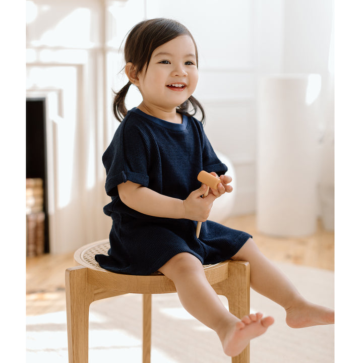 Waffle Seamless Top - Blueberry Blue