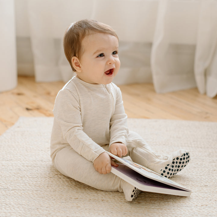 Bamboo Footie Sleeper - Oatmeal