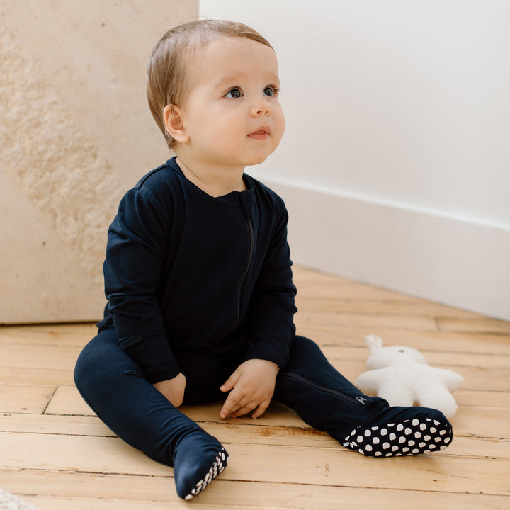 Bamboo Footie Sleeper - Blueberry Blue