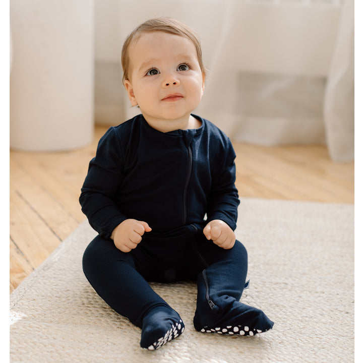 Bamboo Footie Sleeper - Blueberry Blue