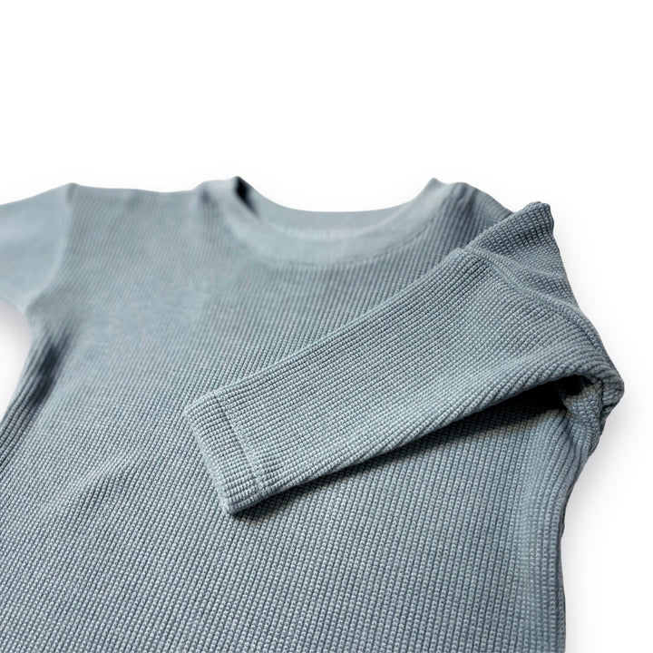 Waffle Long Sleeve Top - Sky Blue