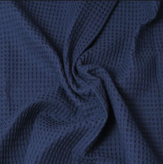 WAFFLE LONG SLEEVE TOP - BLUEBERRY BLUE