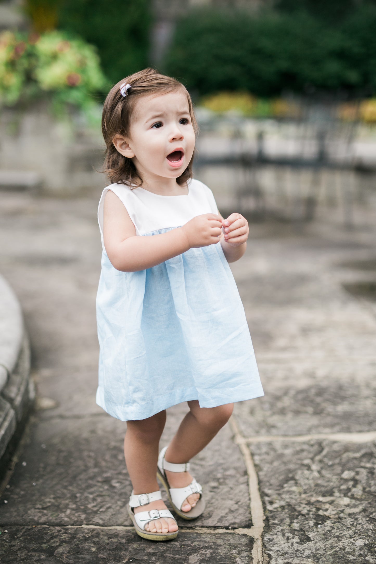Contrast Yoke Dress – Baby Blue
