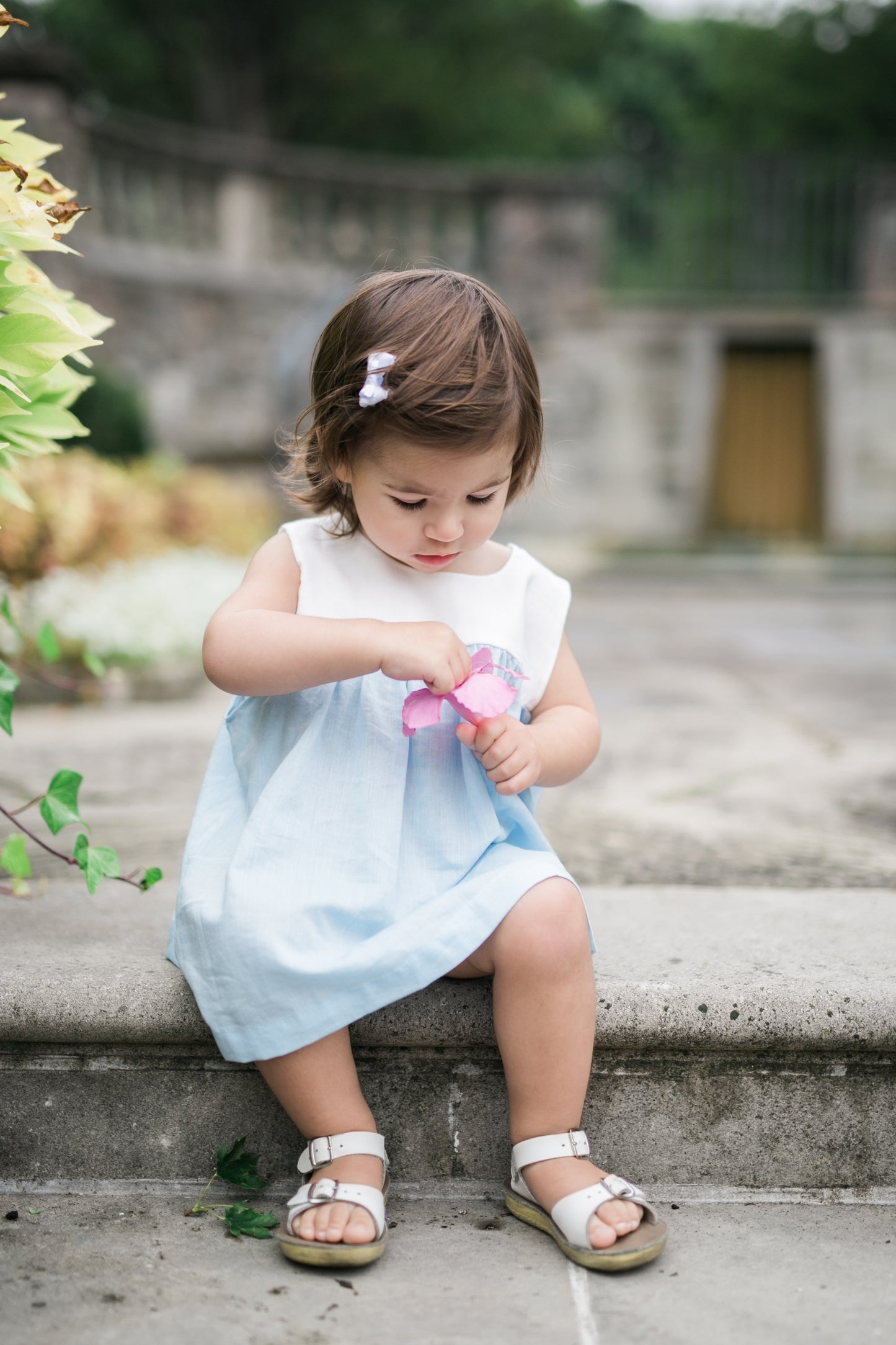Contrast Yoke Dress – Baby Blue