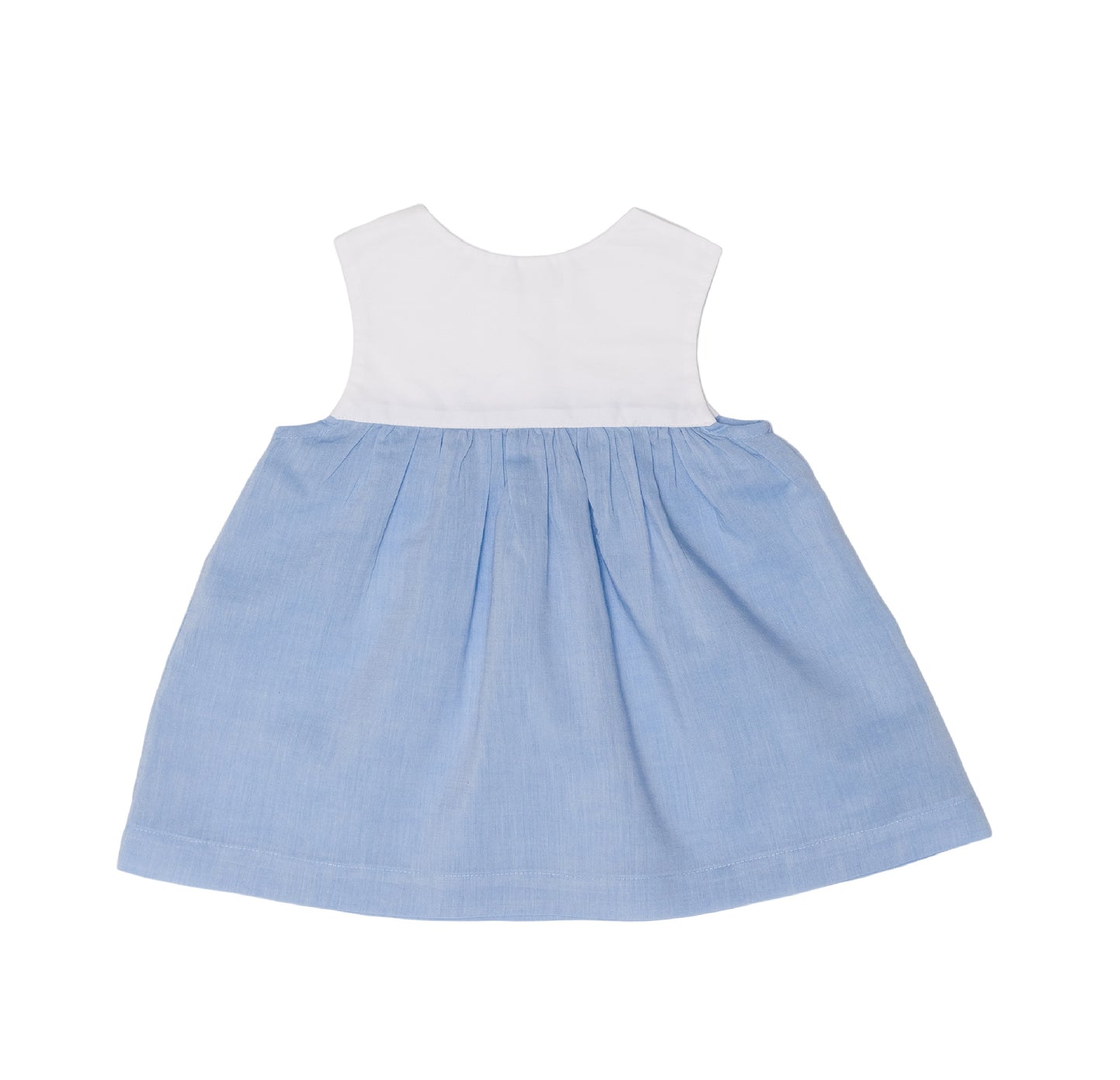 Contrast Yoke Dress – Baby Blue
