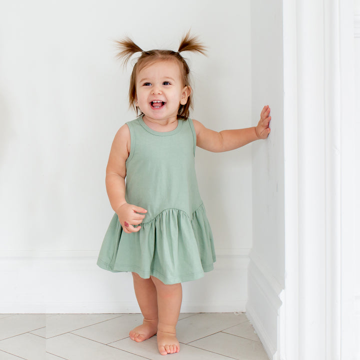 Ruffle Hem Dress - Seafoam Green
