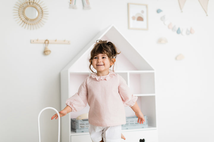 Classic Ruffle Shirt for Babies & Kids - Pastel Pink