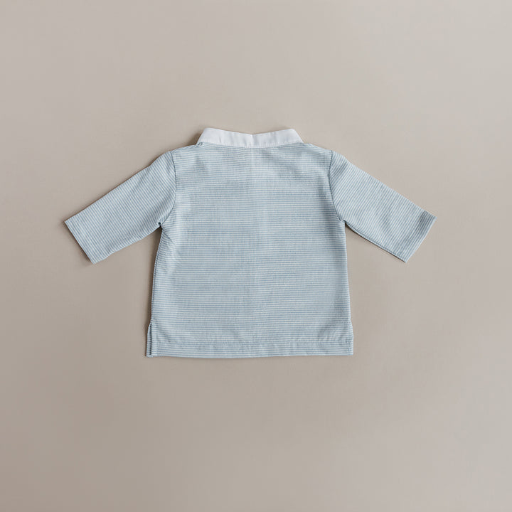 Mandarin Collar Shirt - Blue