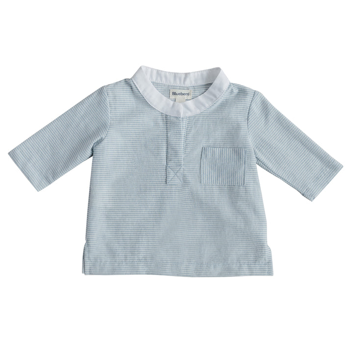 Mandarin Collar Shirt - Blue