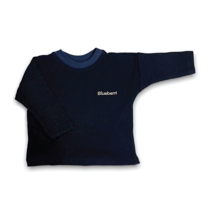 Waffle Long Sleeve Top - Blueberry Blue