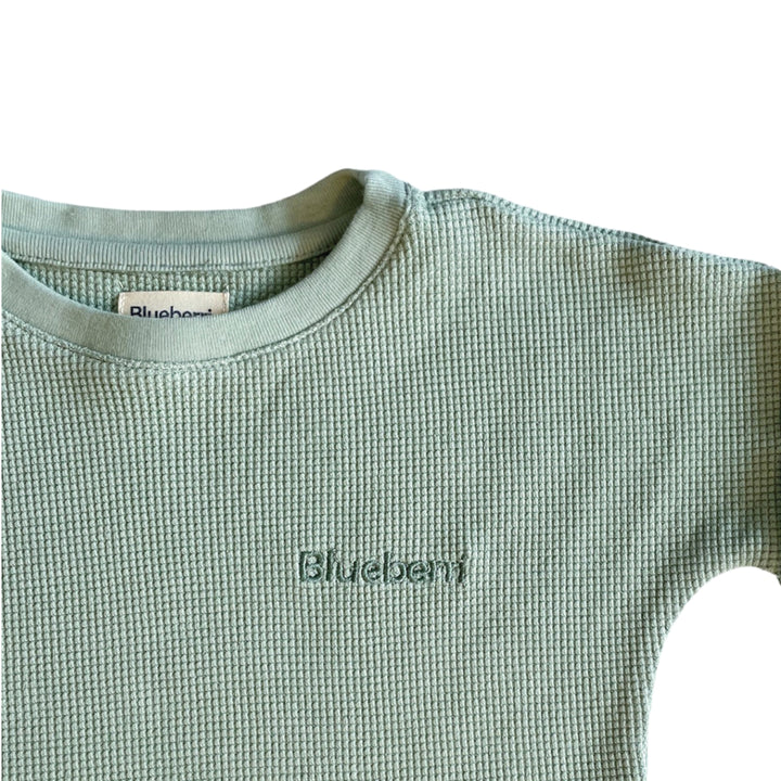 Waffle Long Sleeve Top - Seafoam Green