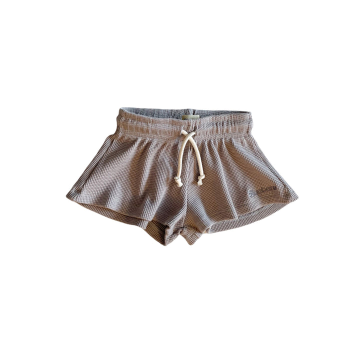Waffle Flared Shorts - Opal Grey