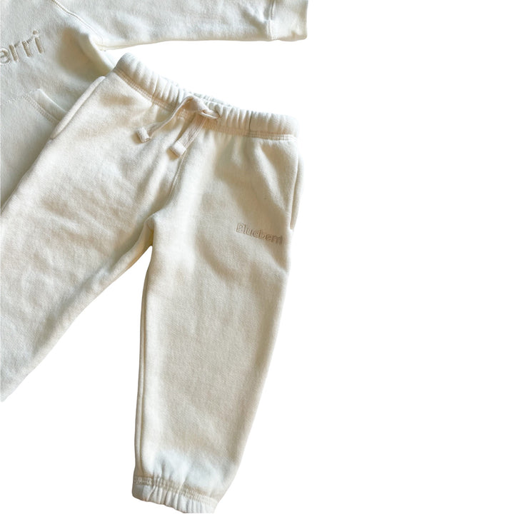 Unisex Hoodie And Sweatpant Fleece Set - Antique White