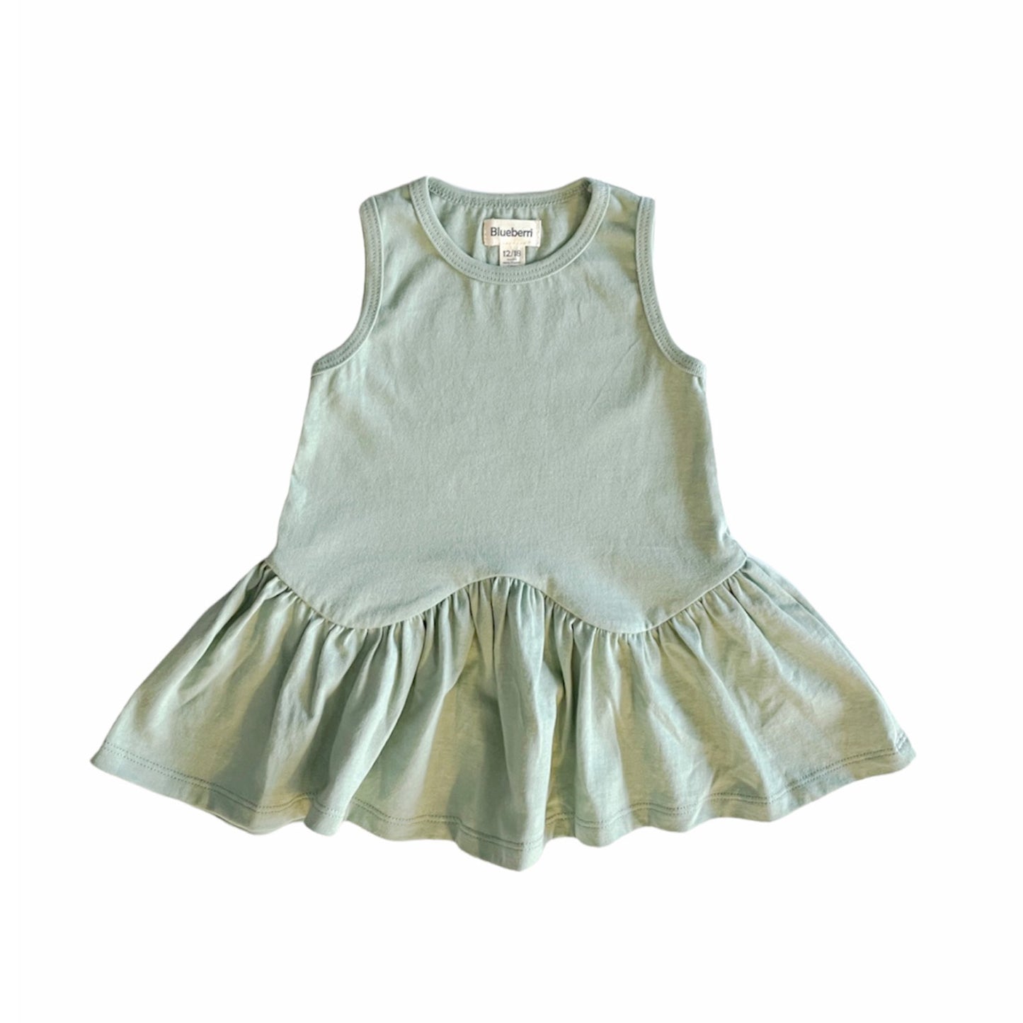 Ruffle Hem Dress - Seafoam Green