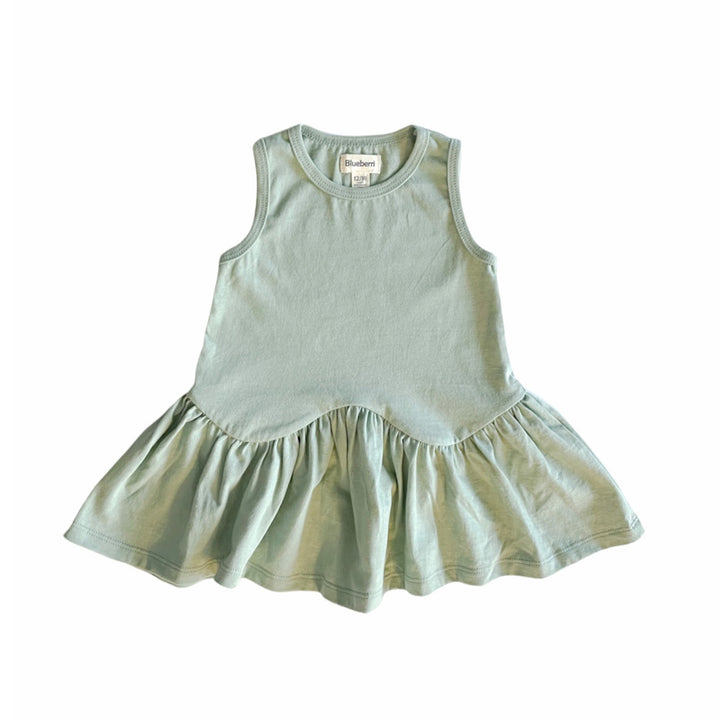 Ruffle Hem Dress - Seafoam Green