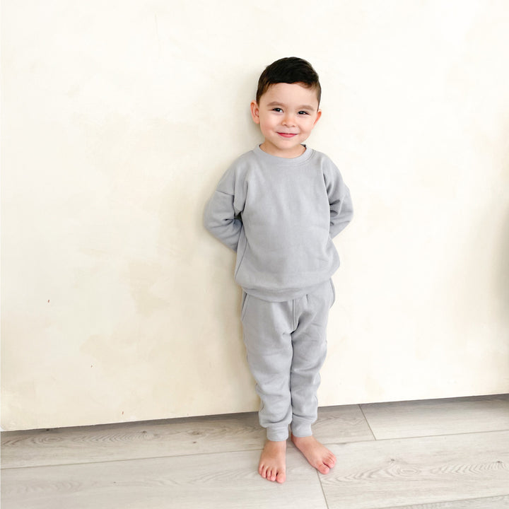 Unisex Crewneck and Sweatpant Set - Opal Grey