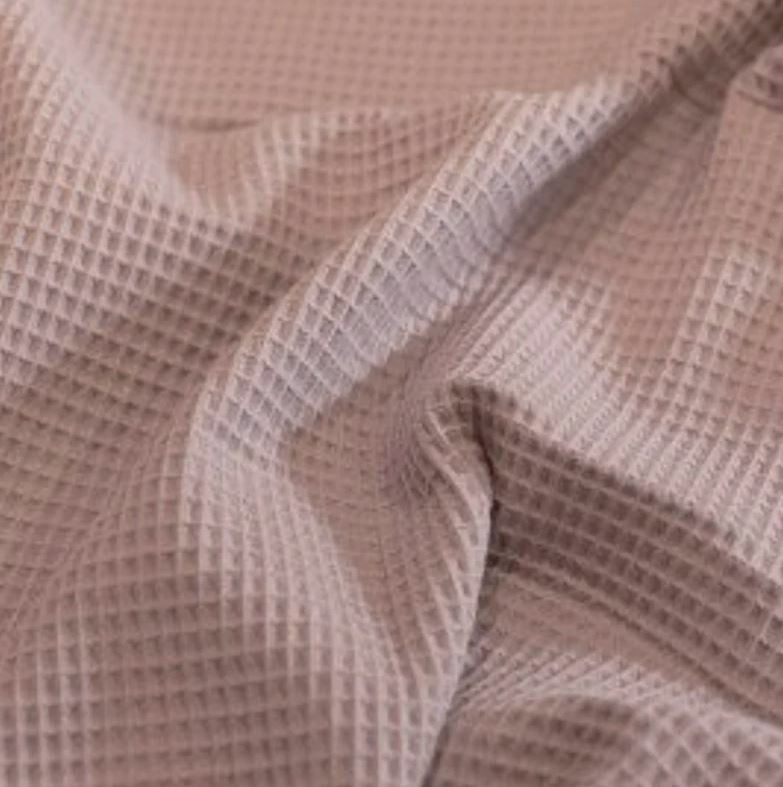 WAFFLE LONG SLEEVE TOP - DUSTY ROSE