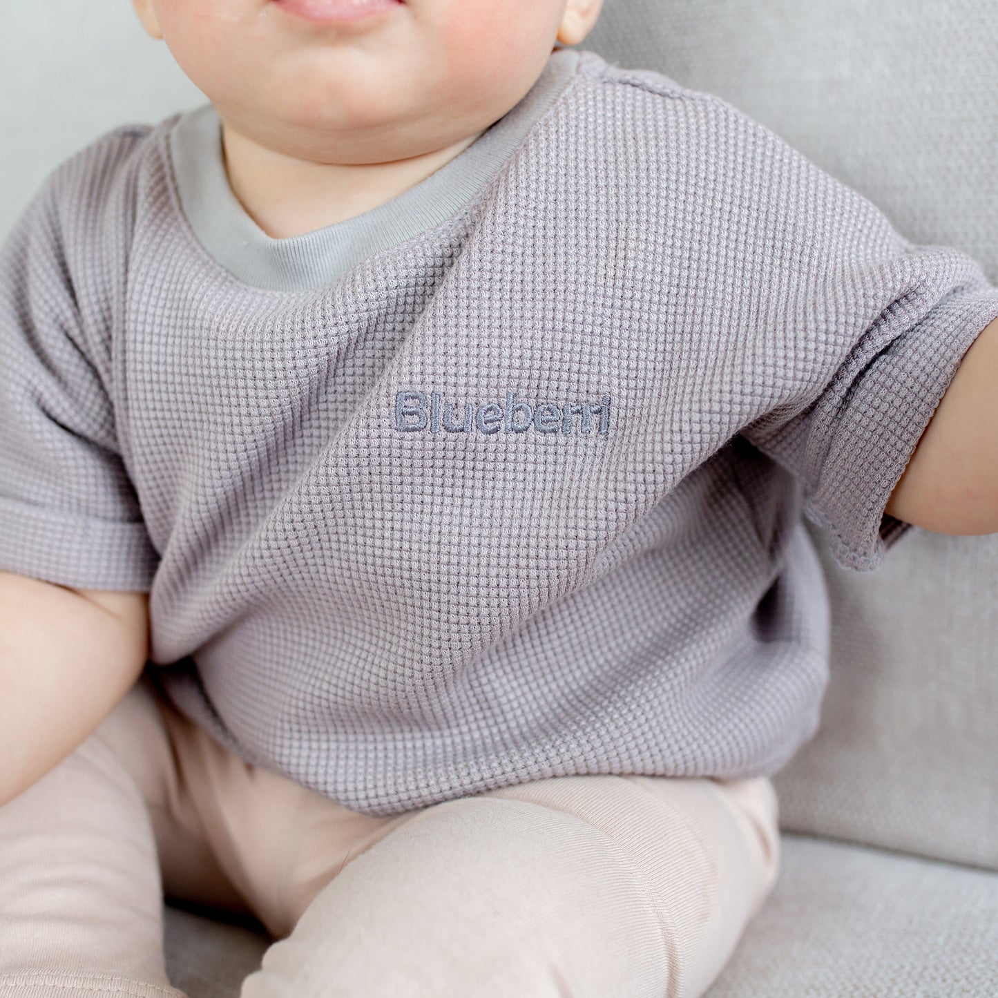 WAFFLE SEAMLESS TOP - OPAL GREY