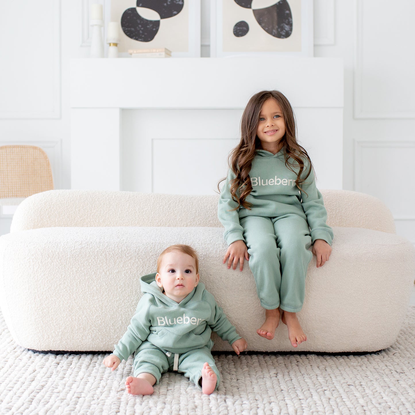 Unisex Hoodie And Sweatpant Fleece Set - Seafoam Green