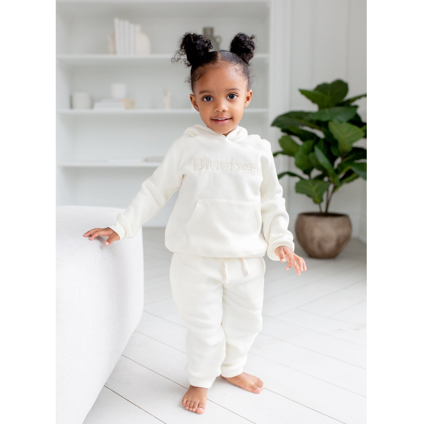 UNISEX HOODIE AND SWEATPANT FLEECE SET - ANTIQUE WHITE