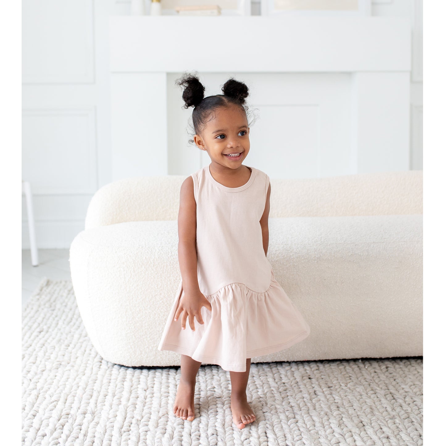 Ruffle Hem Dress - Dusty Rose