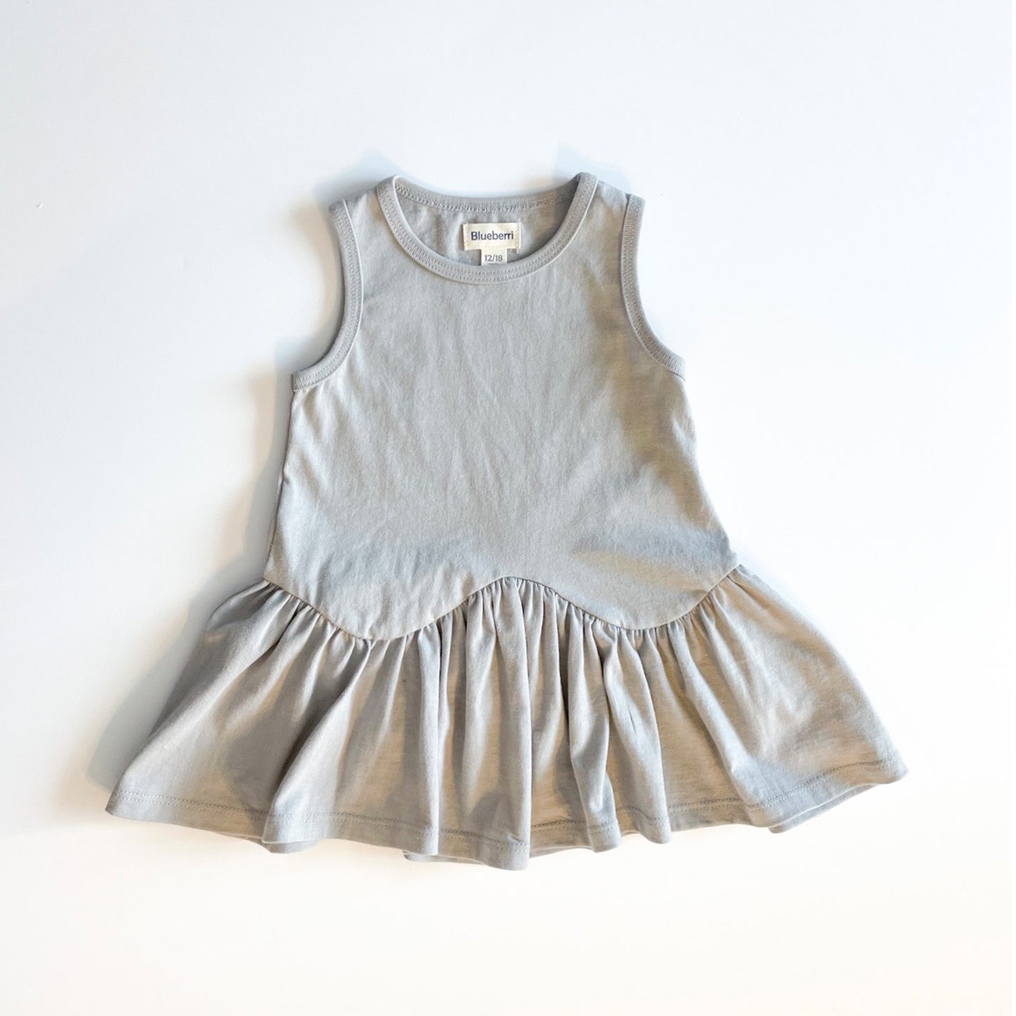 RUFFLE HEM DRESS - OPAL GREY