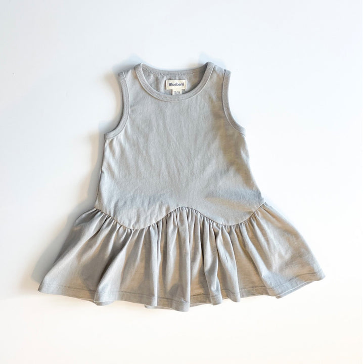 Ruffle Hem Dress - Opal Grey