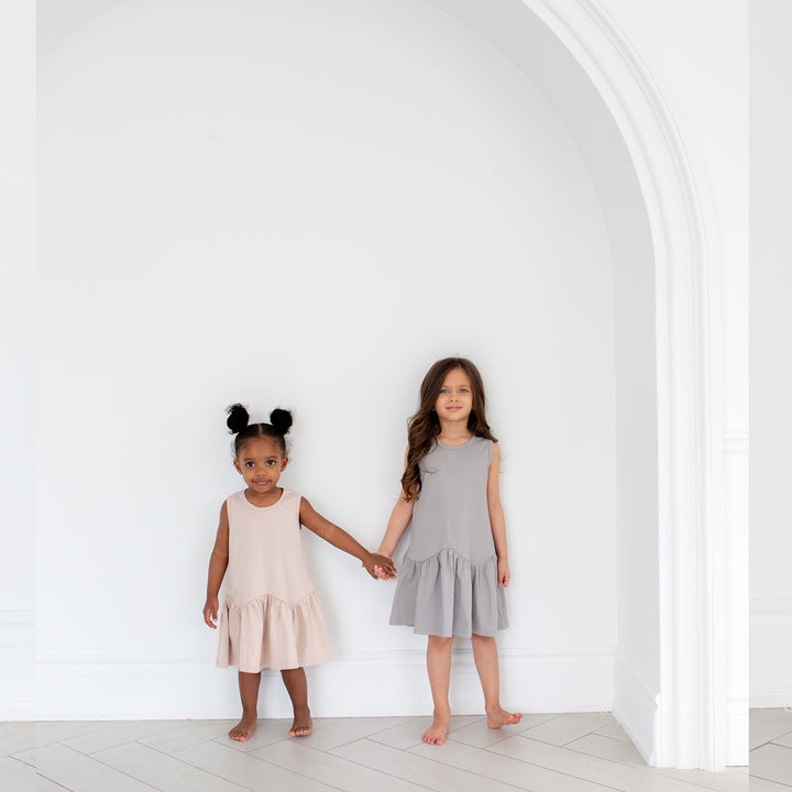 Ruffle Hem Dress - Opal Grey