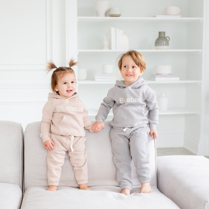 Unisex Hoodie And Sweatpant Fleece Set - Dusty Rose