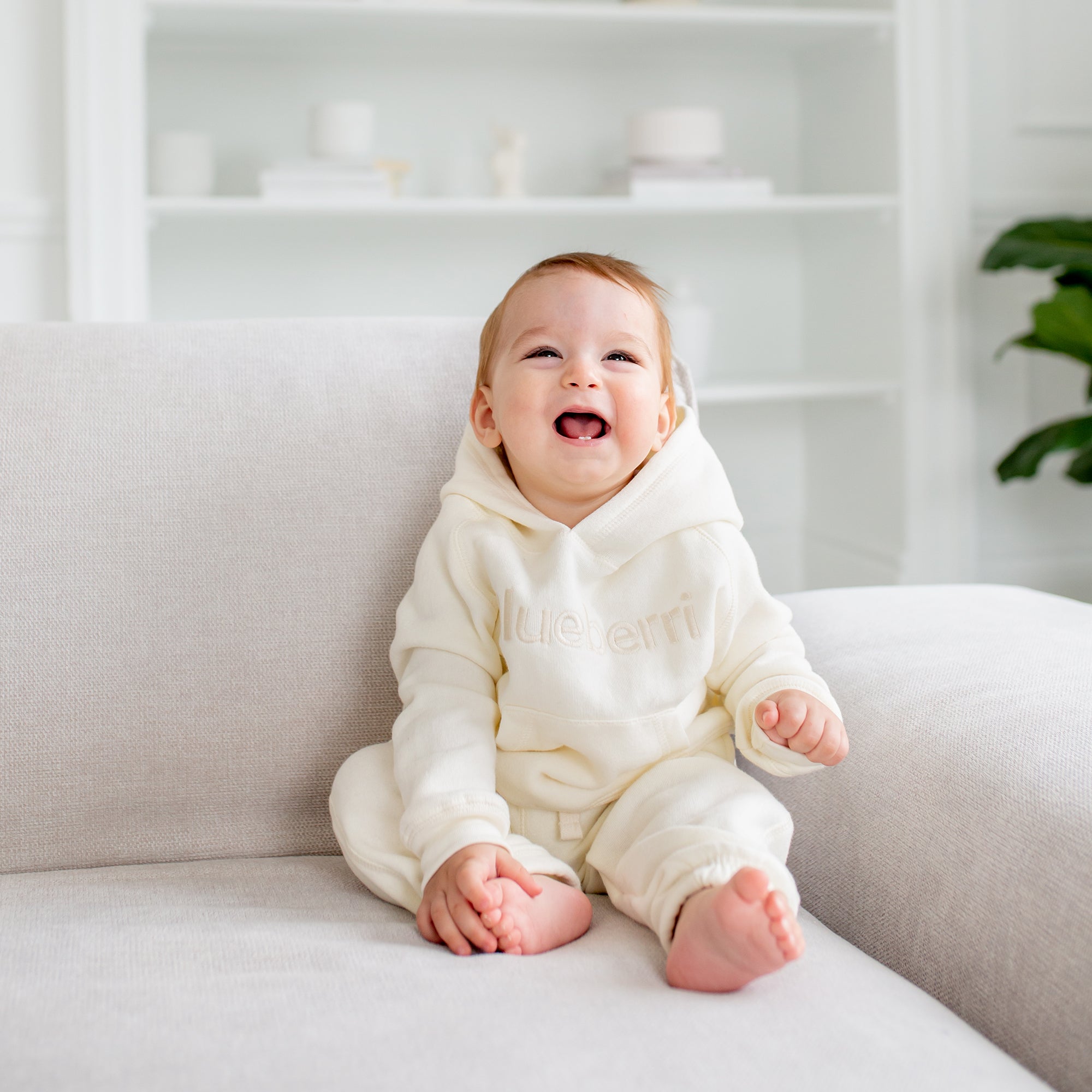 Unisex Hoodie And Sweatpant Fleece Set - Antique White