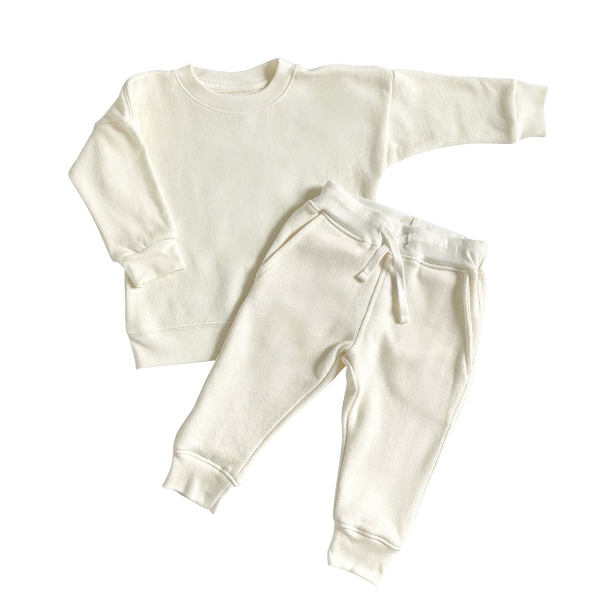 Unisex Crewneck & Sweatpant Set - Antique White