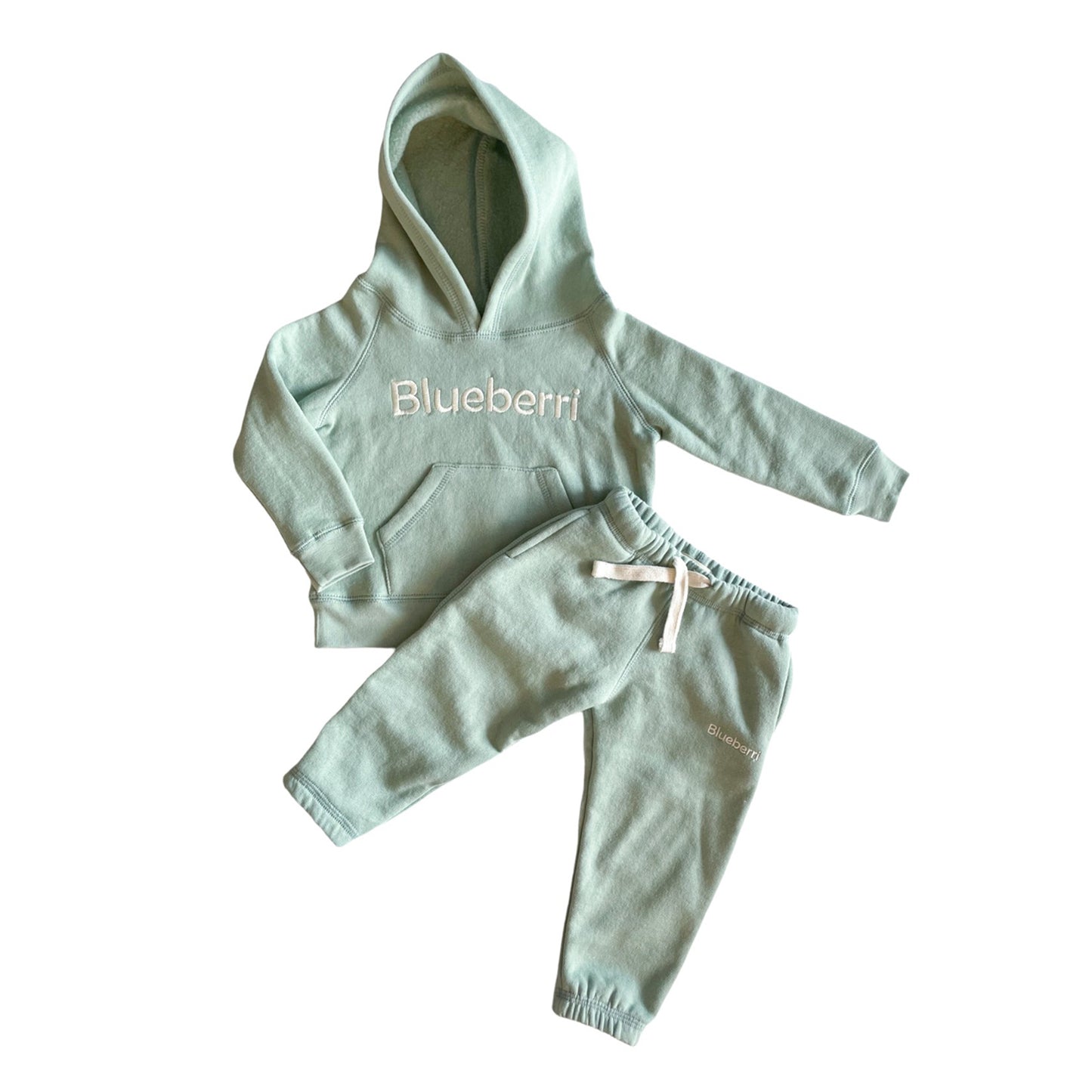 Unisex Hoodie And Sweatpant Fleece Set - Seafoam Green