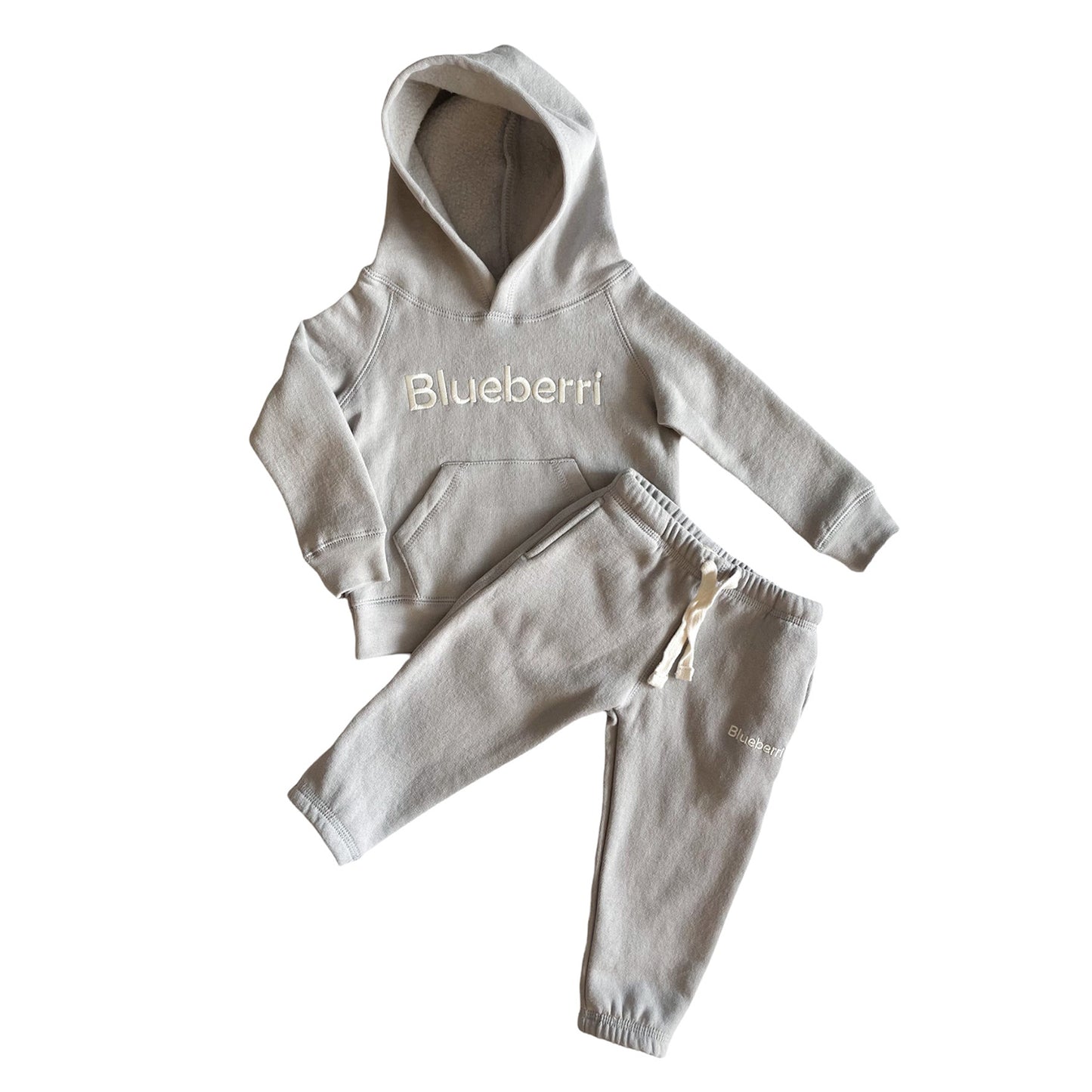Unisex Hoodie And Sweatpant Fleece Set - Opal Grey