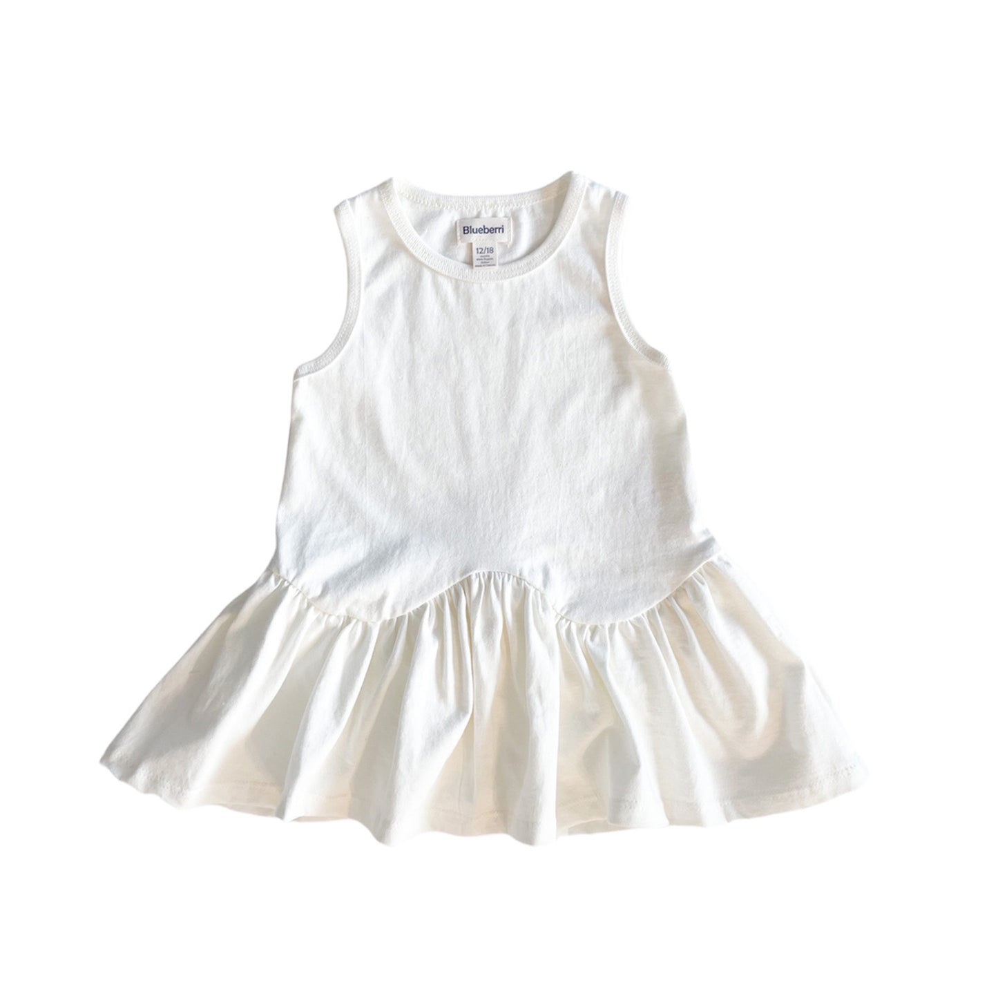 Ruffle Hem Dress - Antique White
