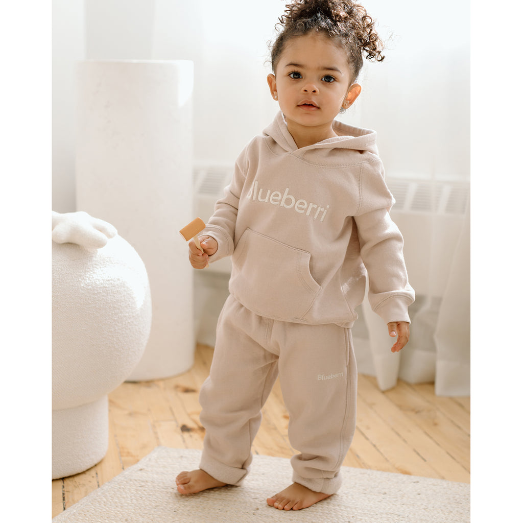 Unisex Pullover Hoodie & Lazy Sweatpant Set - Dusty Rose