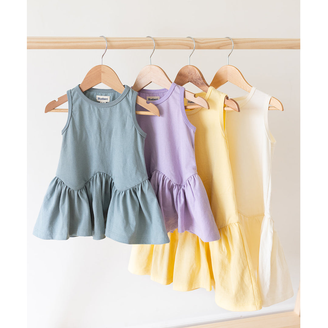 Ruffle Hem Dress - Sky Blue