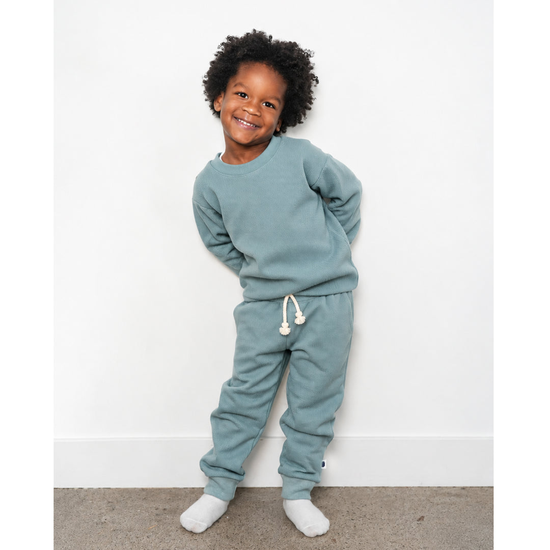 Waffle Long-Sleeve Top & Waffle Harem Pant Set