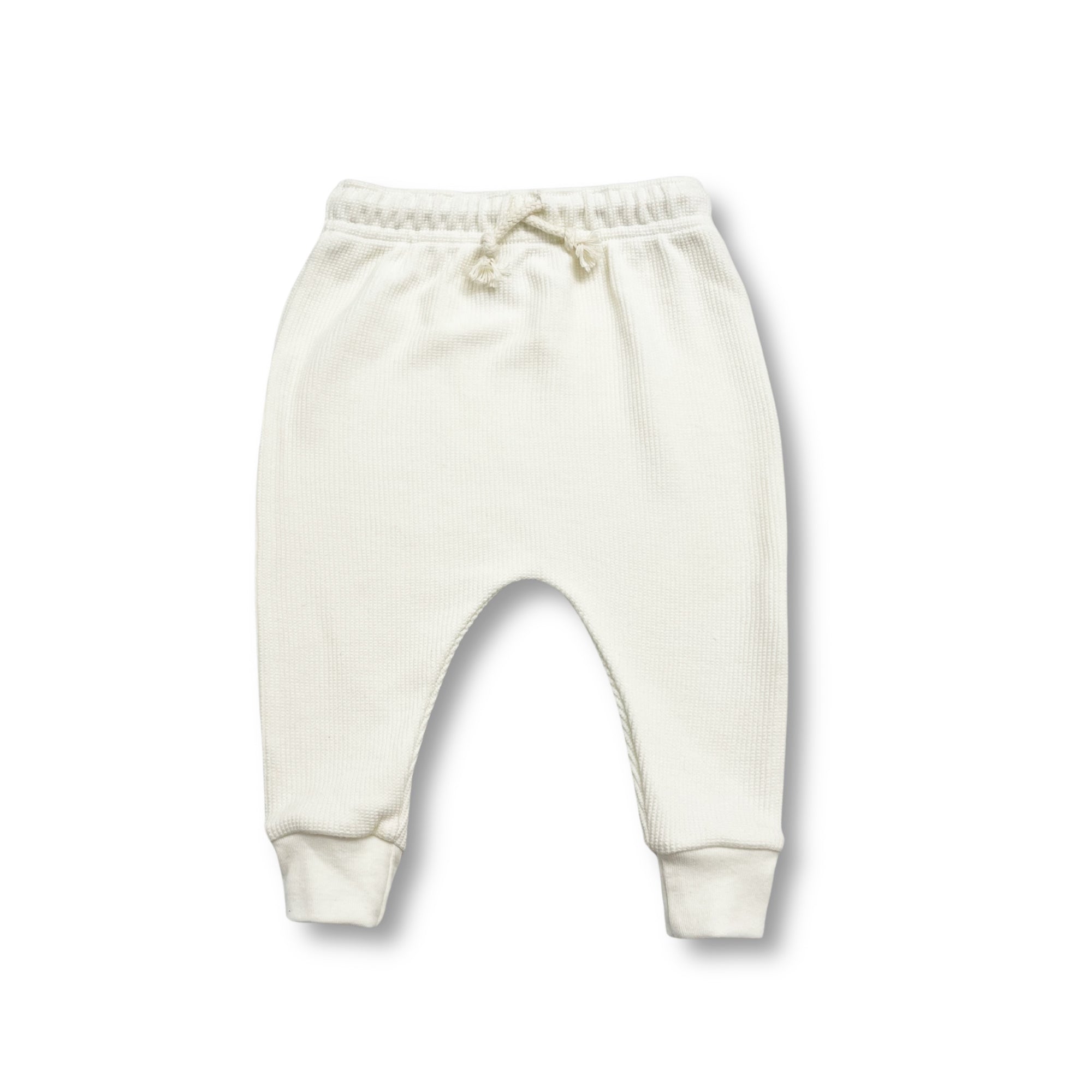 Waffle Harem Pants for Babies & Kids - Antique White | Blueberri.ca