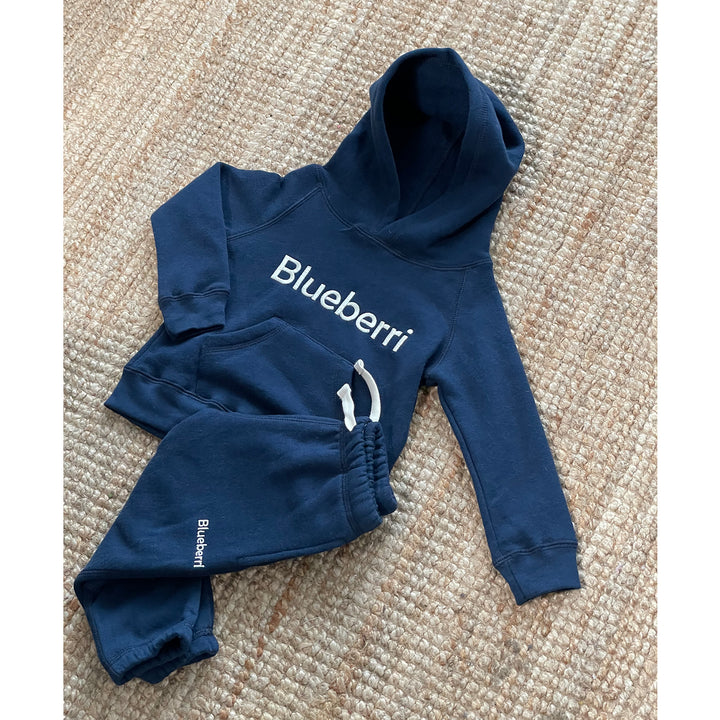 Unisex Hoodie And Sweatpant Fleece Set - Blueberry Blue