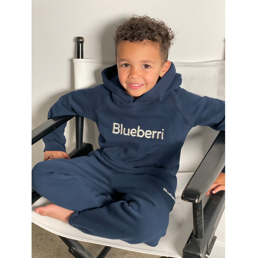 Unisex Hoodie And Sweatpant Fleece Set - Blueberry Blue