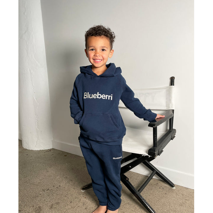 Unisex Hoodie And Sweatpant Fleece Set - Blueberry Blue