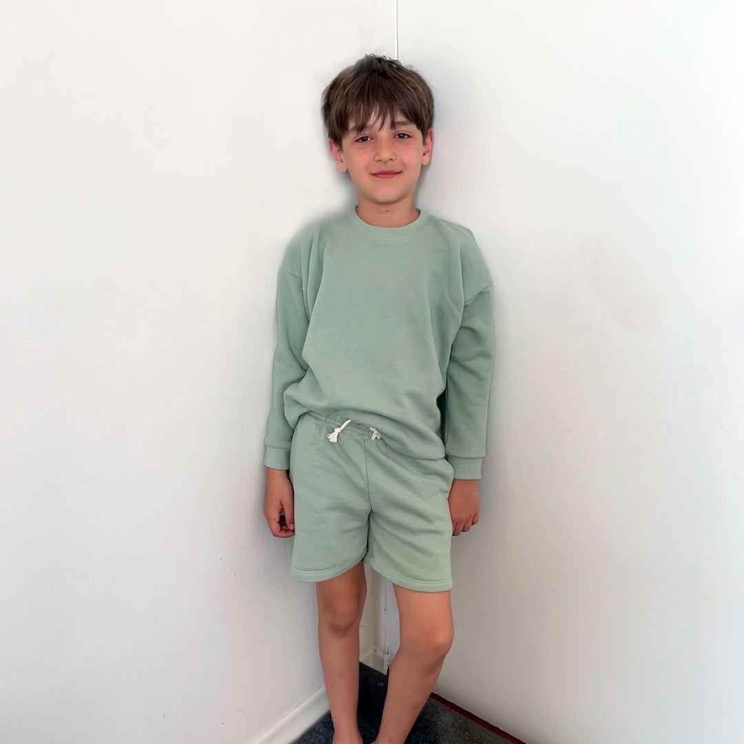 French Terry Shorts - Seafoam Green