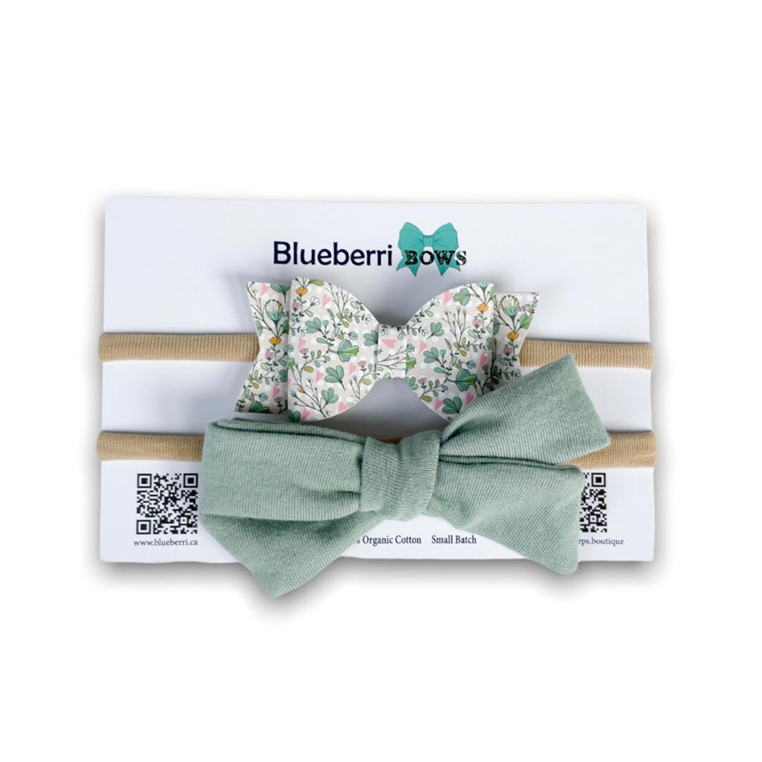Blueberri Bow Set - Seafoam Green