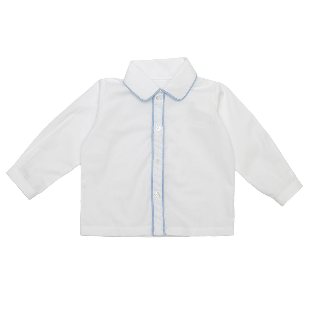 Classic Tailored Dress Shirt – Baby Blue Trim