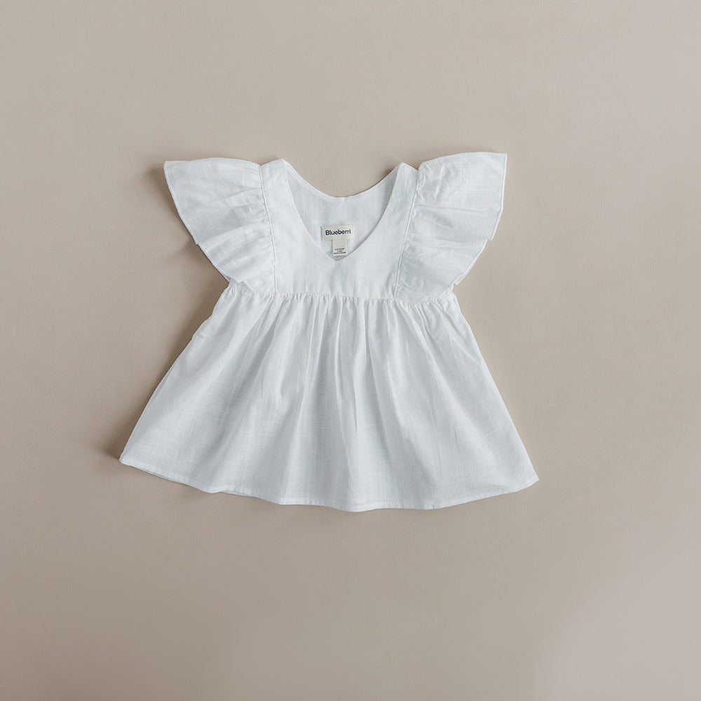 Butterfly Sleeve Dress - White