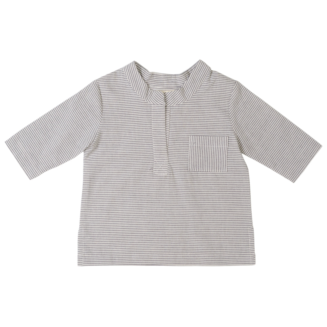 Mandarin Collar Shirt - Grey